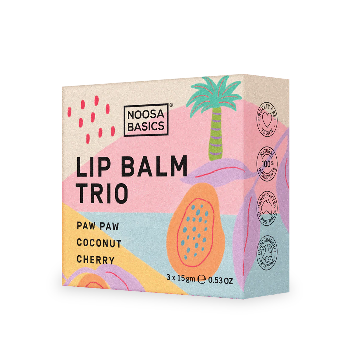 Noosa Basics Lipbalm Paw Paw 3pk