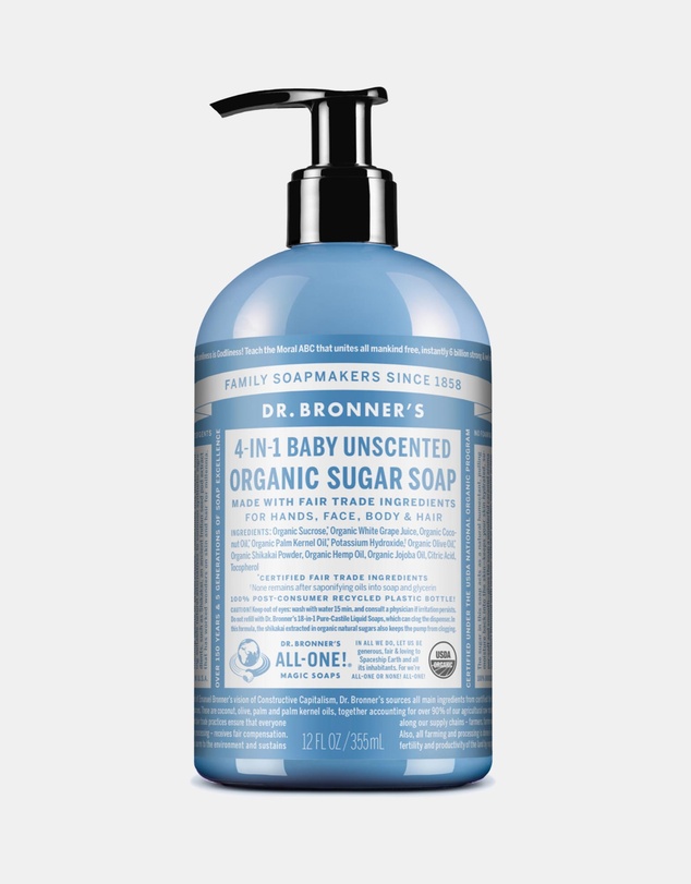 Dr Bronner's Unscented Baby Pump Soap